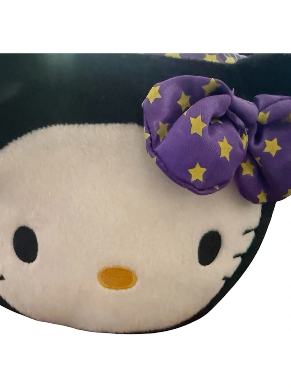 Sanrio Hello Kitty Black Plush Basket with Purple Star Bow